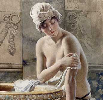 Matania Fortunino - Fanciulla alla fontana *